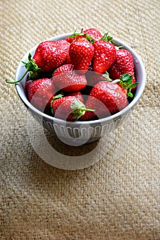 Fresh Picked Strawberries in a Bowl