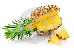 Fresh pineapple with cut