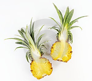 Fresh pineapple isolated on white