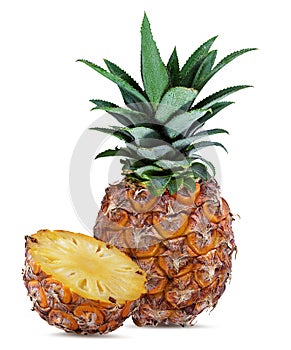 Fresh pineapple isolated on white