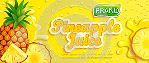 Fresh pineapple juice banner.