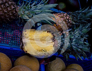 Fresh pineapple at a market