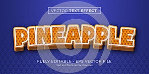 Fresh pineapple text effect editable