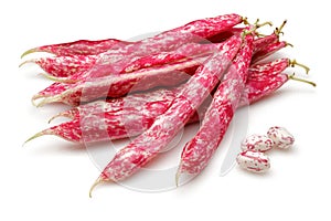 Fresh pinto beans isolated on white