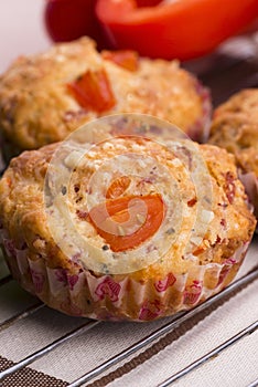 Fresh pizza muffin as a snack