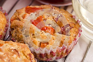 Fresh pizza muffin as a snack