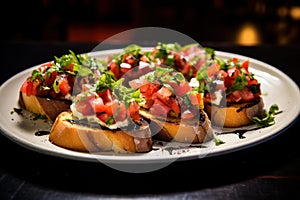 Fresh Plate bruschetta. Generate Ai