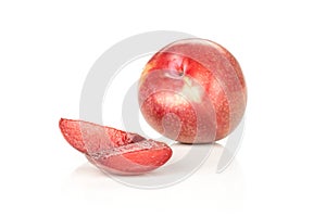 Fresh pluot interspecific plums isolated on white