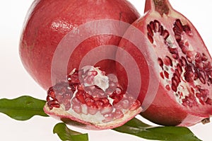 Fresh pomegranat isolated over white