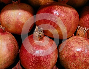 Fresh pomegranate (Punica granatum) fruit red anaar rodie nar melograno anor anar delima closeup view image photo photo