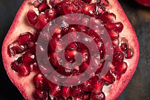 Fresh pomegranate on the kitchen table