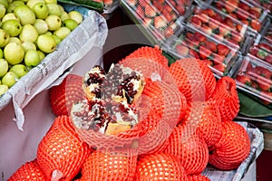 Fresh pomegranate in market