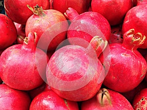 the fresh pomegranates appeared on the juice stand