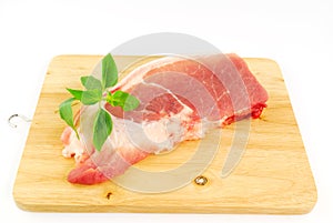 Fresh pork meat on a cutting board