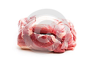 Fresh pork shoulder joint isolated on white