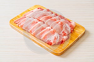 fresh pork sirloin sliced