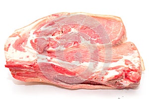 Fresh pork on a white background. photo