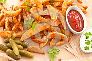 Fresh potato wedges