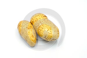 Fresh potato on white background, organic food