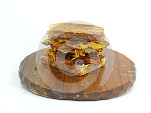 Fresh potatoe pancake on wooden plate