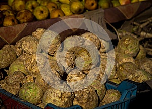 Fresh potatoes at Sighetu MarmaÈ›iei market