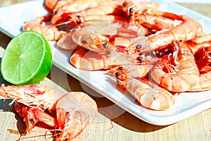 fresh prawns for gourmets photo
