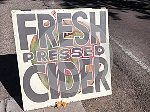 Fresh pressed cider, roadside sign