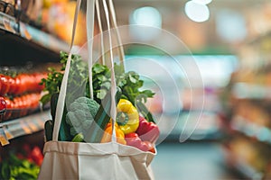 Fresh Produce in Eco-Friendly Grocery Bag