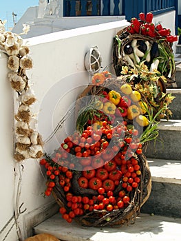 Fresh Produce Outside Taverna, Santorini