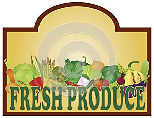 Fresh Produce Signage Illustration