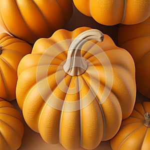 Fresh pumpkin. Beautiful harvest backgroundGeneration AI photo