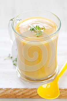 Fresh pumpkin cream soup