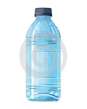 Fresh purified water in transparent plastic bottle