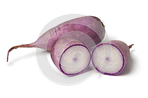 Fresh purple Japanese daikon radish