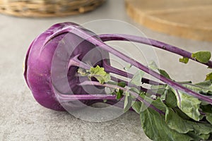 Fresh purple kohlrabi