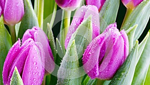 Fresh purple tulips