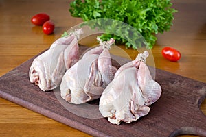 Fresh quail meat