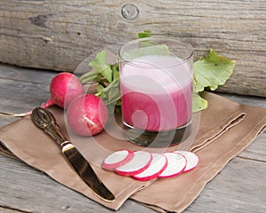 Fresh radish smoothy juice