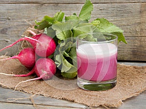 Fresh radish smoothy juice