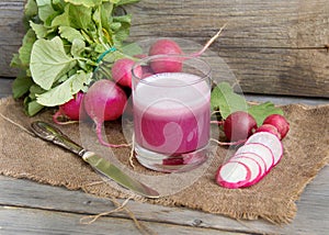 Fresh radish smoothy juice