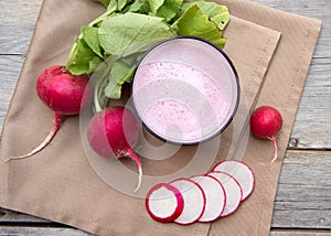 Fresh radish smoothy juice