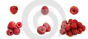 Fresh raspberries on a white background. Summer, sweet berry.