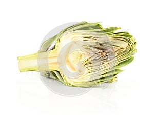 Fresh raw Artichoke flower isolated on white