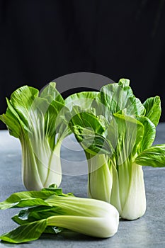 Fresh raw baby Bok choy or pak choi Chinese cabbage