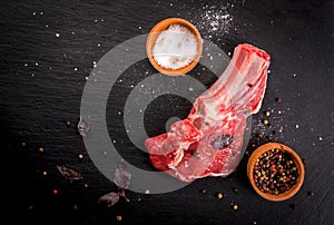 Fresh raw beef meat with spices