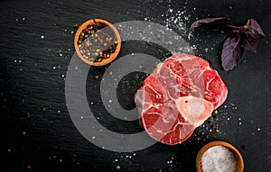 Fresh raw beef meat with spices
