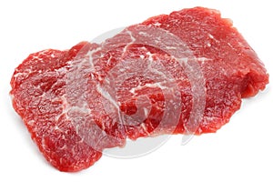 Fresh raw beef steak isolated on white
