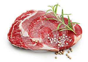 Fresh raw beef steak with spices