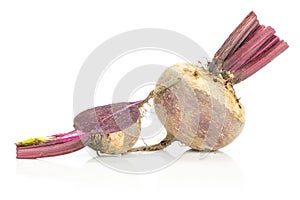 Fresh raw Beetroot isolated isolated on white