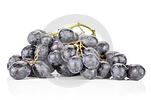 Fresh raw black grape isolated on white